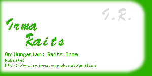 irma raits business card